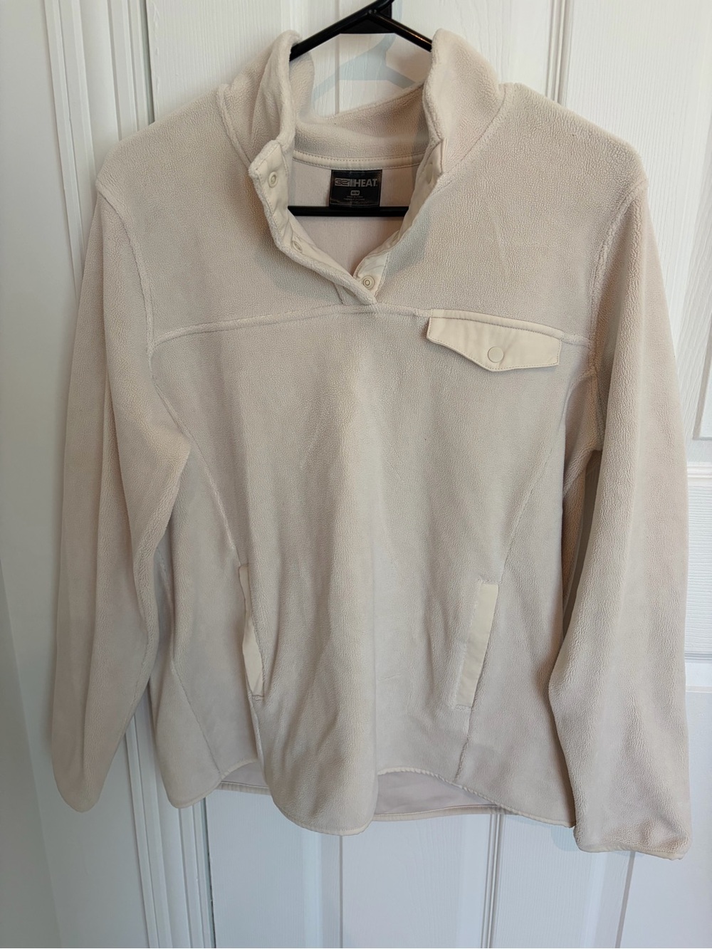 32 Degrees Cream Snap-Button Fleece Pullover